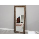 Narrow hall mirror with champagne gilt frame 158x63cm