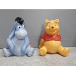 Pair of Disney salt and pepper shakers, winnie the pooh and Eeyore