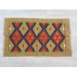 Fringed Afghan Maimana Kilim rug, 92x55cm