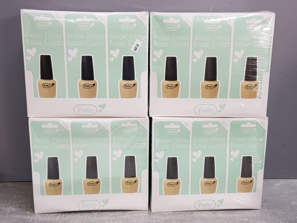 4 sealed boxes of pretty ridge filling base coat nail vanish, 48 bottles in total