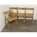 4 x wooden folding chairs