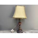 Moroccan pottery candlestick table lamp with shade