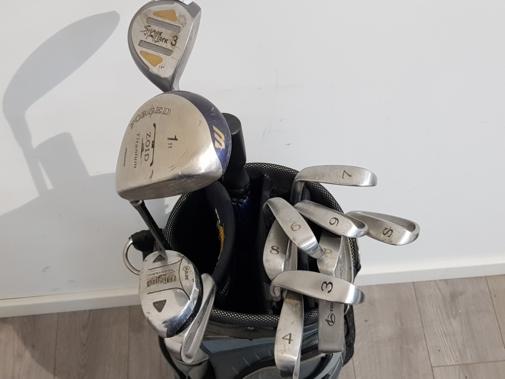 Cobra golf bag containing trilogy golf clubs and umbrella - Image 2 of 3