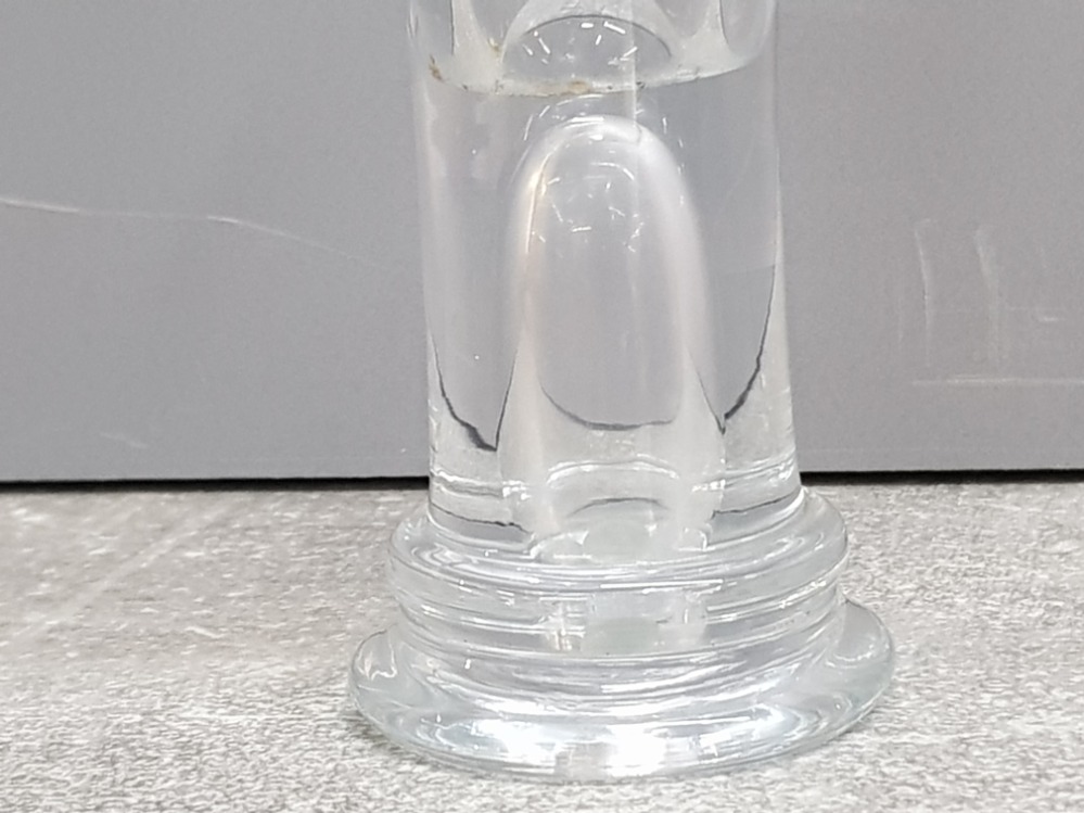 Danish mid century firing glass with bubble stem containing a small glass ball - Image 2 of 3