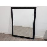 Large hall mirror with modern black frame 137x105cm