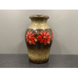 Large West Germany vase with floral pattern. 290-45 in good condition. 46cms