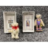 Deb Canham artist designs of Blizzard bear and Beach Belle bear in original boxes