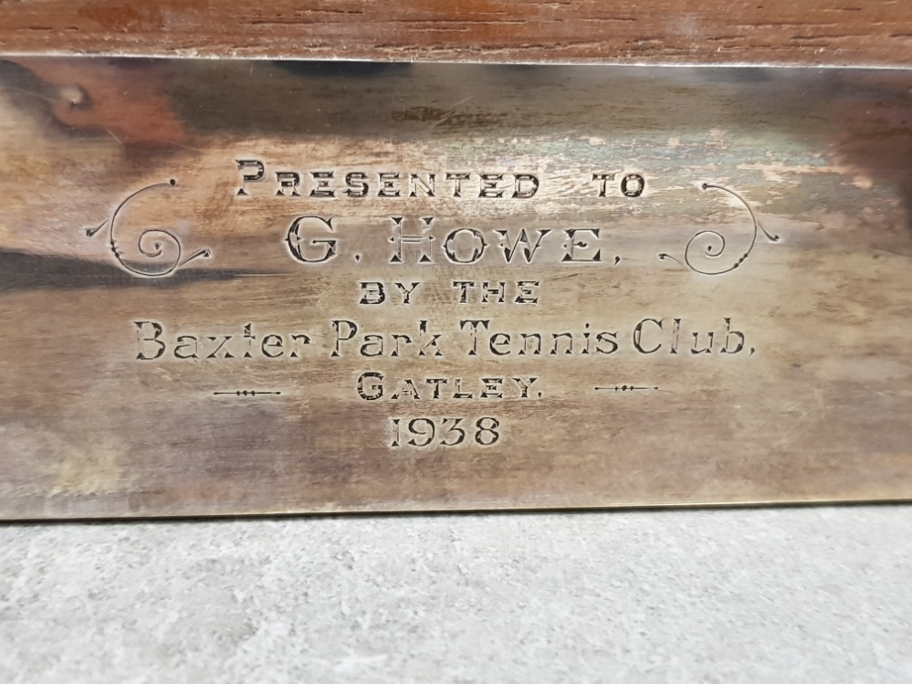 George V sterling silver box originally presented by Baxer Park tennis club, Birmingham 1934-5, - Image 3 of 3