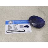 483ct blue oval shaoed sapphire with certification