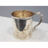 George V sterling silver mug, S. Blanckensee + sons Ltd., Birmingham, 1930, 102.3g, 7.5cm tall