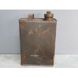 Good vintage tin fuel can with brass lid and pourer