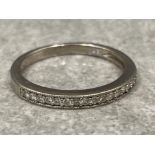 Ladies 9ct white gold diamond eternity ring. Size L 1.8g