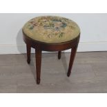 Mahogany framed tapestry seated stool