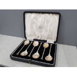 George V set of 6 sterling silver spoons in presentation case, William Suckling Ltd, Birmingham,