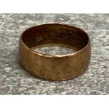 Gents 9ct gold band ring, 4.5G size O-1/2