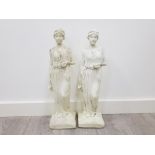 2 large resin grecian figures 53cm