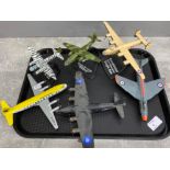 6 corgi die cast model planes including 3 with stands, Arado AR-234B Blitz, Junkers JU-188 etc