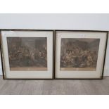 A pair of William Hogarth engravings depicting tavern scenes 34.5 x 39.5cm