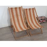 Pair of 1960s folding Deck Chairs