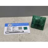 428ct collectable large square shaped emerald with certification