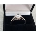 Silver CZ solitaire ring 3.2g gross size P½