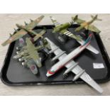 Tray of 6 die cast planes including 2 by corgi, B17 Flying Fortress and Britannia 100
