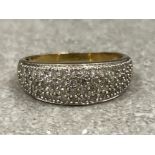 Ladies 9ct gold Diamond ring. 3G size P1/2