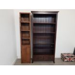 A modern bookcase 89 x 185 x 36cm and a display unit.