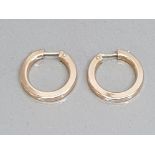 A pair of 9ct yellow gold hoop earrings, 2.4g.