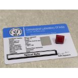 Loose certified Burmese Ruby gemstone, 10.7ct