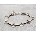 Silver bar & ring bracelet