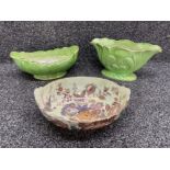 3 Maling lustre shaped bowls