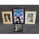 3 vintage Nude pictures and handpainted Amy Winehouse picture