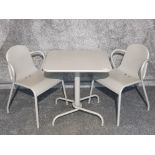 Grey table and 2 x chairs