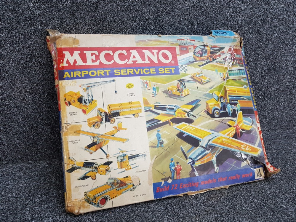 Vintage Meccano airport service set in original box