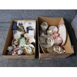 Miscellaneous ceramics to include Maling, commemorative mugs, ringtons etc in two boxes.