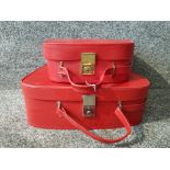 Two vintage ladies small travelling cased.