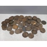 Tub of Victorian pennies and half pennies