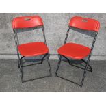 6 x Red folding chairs