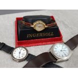 3× watches, including ingersoll (with original box)