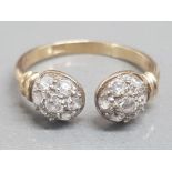 9ct gold and CZ open ring size N, 2.1g gross