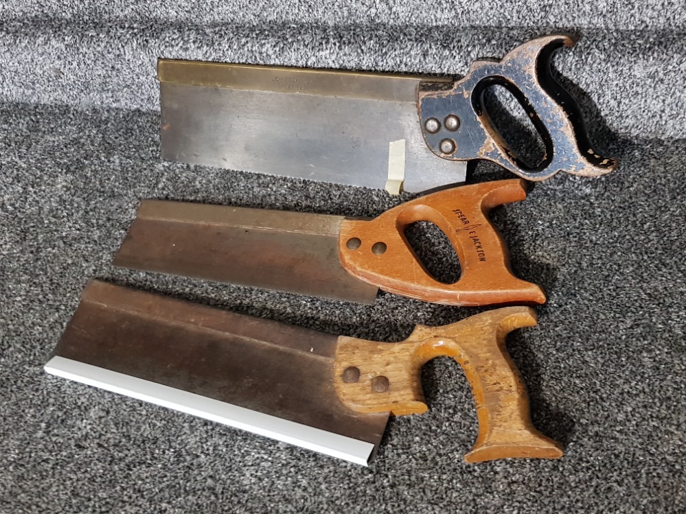 3 vintage hand saws including spear & Jackson and John Cockeril Sheffield