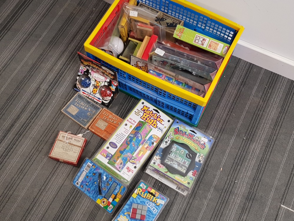 Crate containing a large Quantity of puzzle games