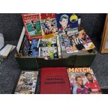 Box of football related Annuals and magazines plus a selection of football programmes mainly