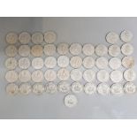 Quantity of one shilling coins dates range from 1947-1968 also includes five pence coins some New