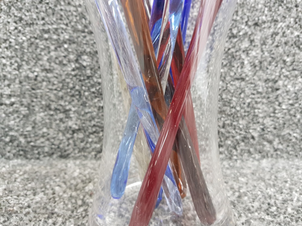 Nine champagne flutes, glasses with mixed colour stems and flute holder vase. - Bild 2 aus 2