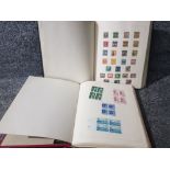 USA stamp collection ranging from 1890-1980s, many mint blocks, in two albums.