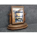 Vintage stained wooden dressing table mirror
