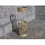 Large Neoclassical style brass and glass vase