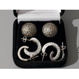 3 pairs of silver earrings, 12.1g gross